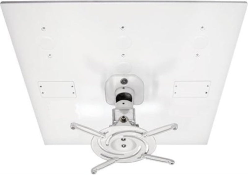 AMRDCP100KIT Universal Adjustable 2 x 2 feet Drop Ceiling Projector Mount, Suspended Drop-in Ceiling Projection Mounting Kit, White